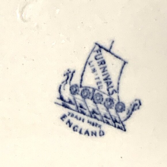 Furnivals Denmark Blue - 12" Vintage Blue and White Oval Platter. - Picture 3 of 5